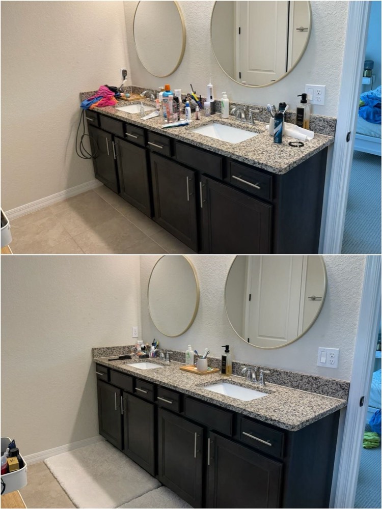 Before and after deep cleaning in Sugar Land, TX